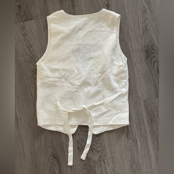 Princess Polly ginger linen blend vest white size 2 - Picture 8 of 8